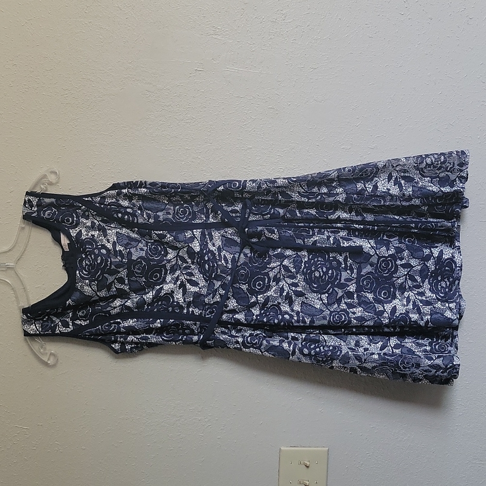 Navy Blue & White Dress